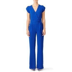 💙💖 Diane von Furstenberg Purdy Blue Short Sleeve Jumpsuit